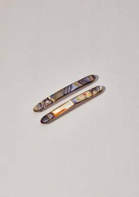 Petite Nicole Barrette Pair, Abalone