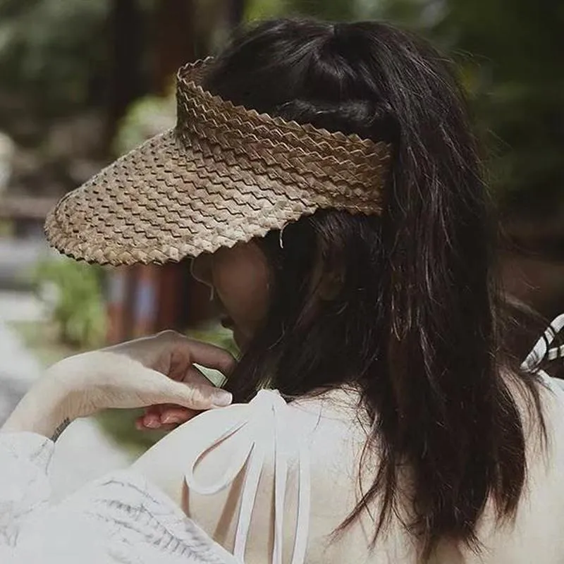 Raffia Visor: Adjustable Straw Visor