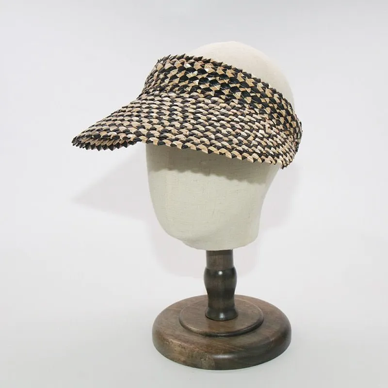 Raffia Visor: Adjustable Straw Visor