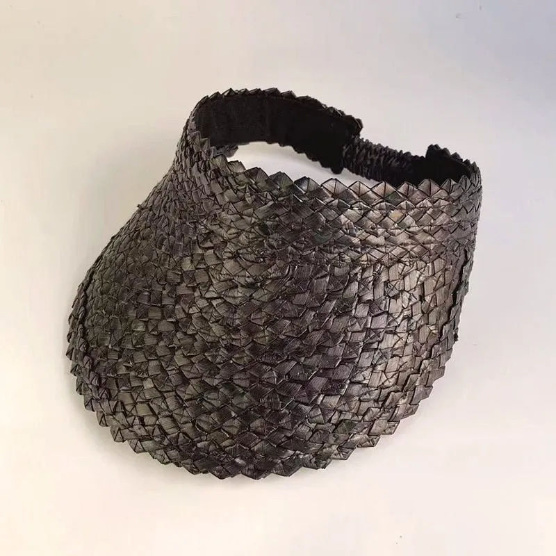 Raffia Visor: Adjustable Straw Visor