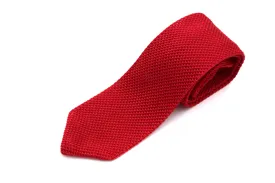 Red Knitted Silk Tie