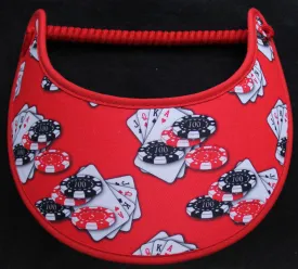 Red Sun Visor with Chips and Cards, Red trim