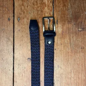 Regent -  Woven Elastic Belt -  Dark Navy & Navy woven