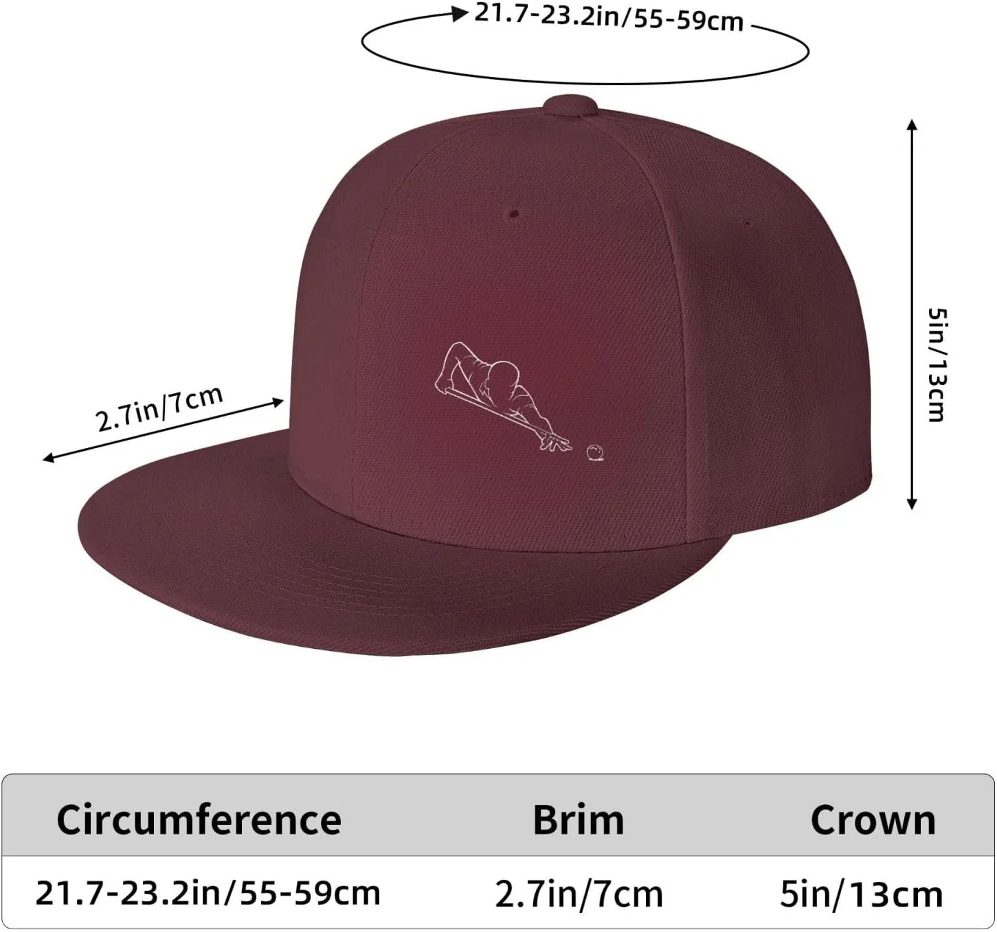 Retro Vintage Pool-Billiard-Players Hat for Men Women Flat Bill Visor Trucker Hat Fashion Hip Hop Baseball Cap