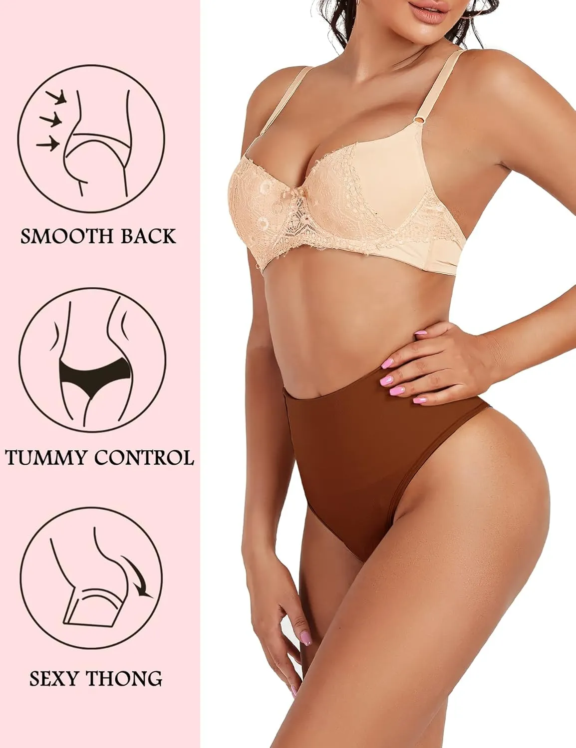 Seamless Thong Shapewear for Women Tummy Control Body Shaper Underwear Girdle High Waist Shaping Panties