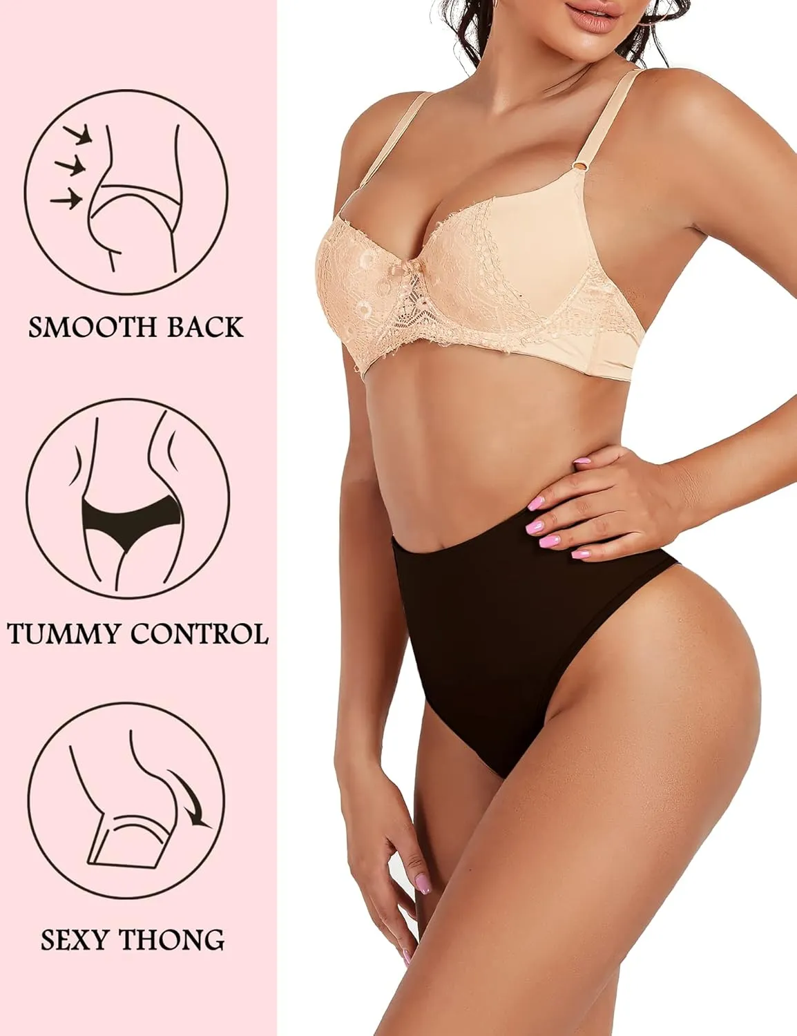 Seamless Thong Shapewear for Women Tummy Control Body Shaper Underwear Girdle High Waist Shaping Panties