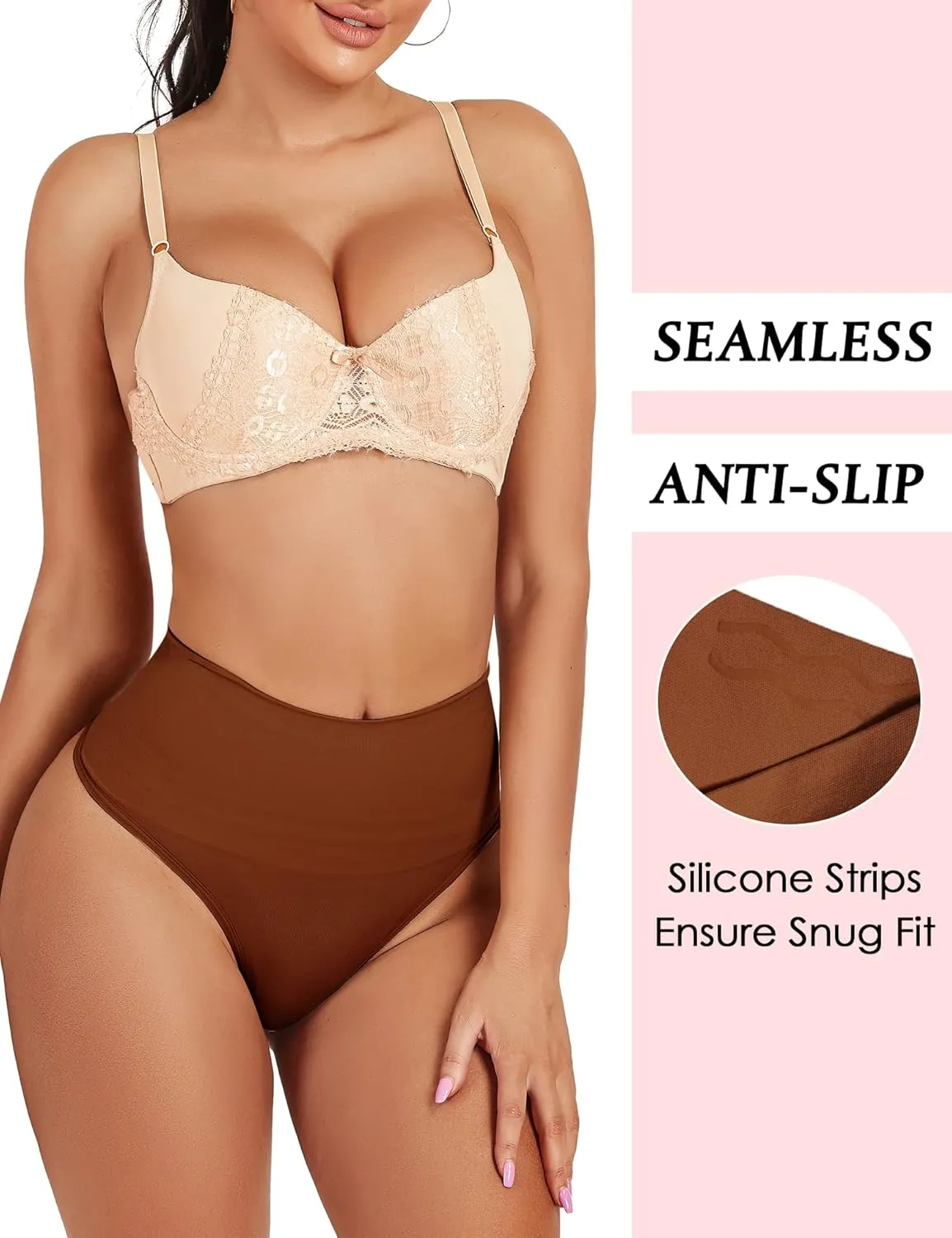 Seamless Thong Shapewear for Women Tummy Control Body Shaper Underwear Girdle High Waist Shaping Panties