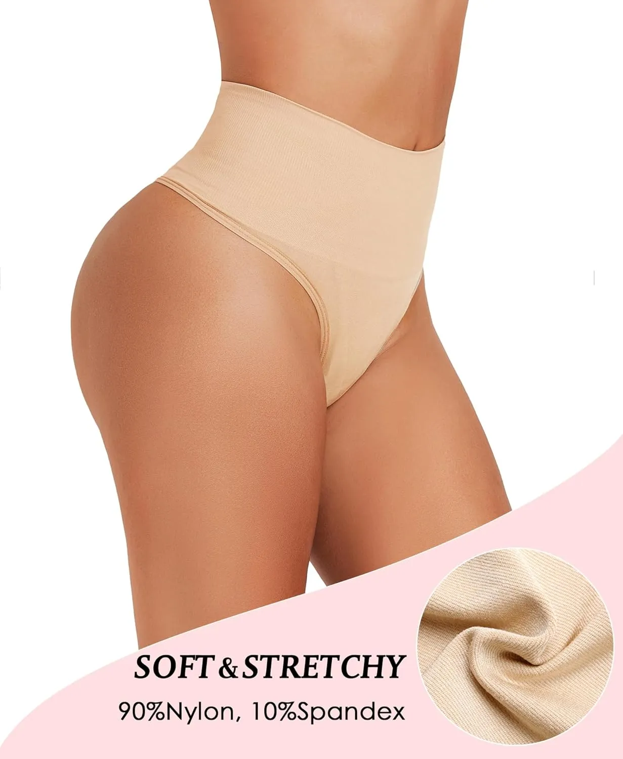 Seamless Thong Shapewear for Women Tummy Control Body Shaper Underwear Girdle High Waist Shaping Panties