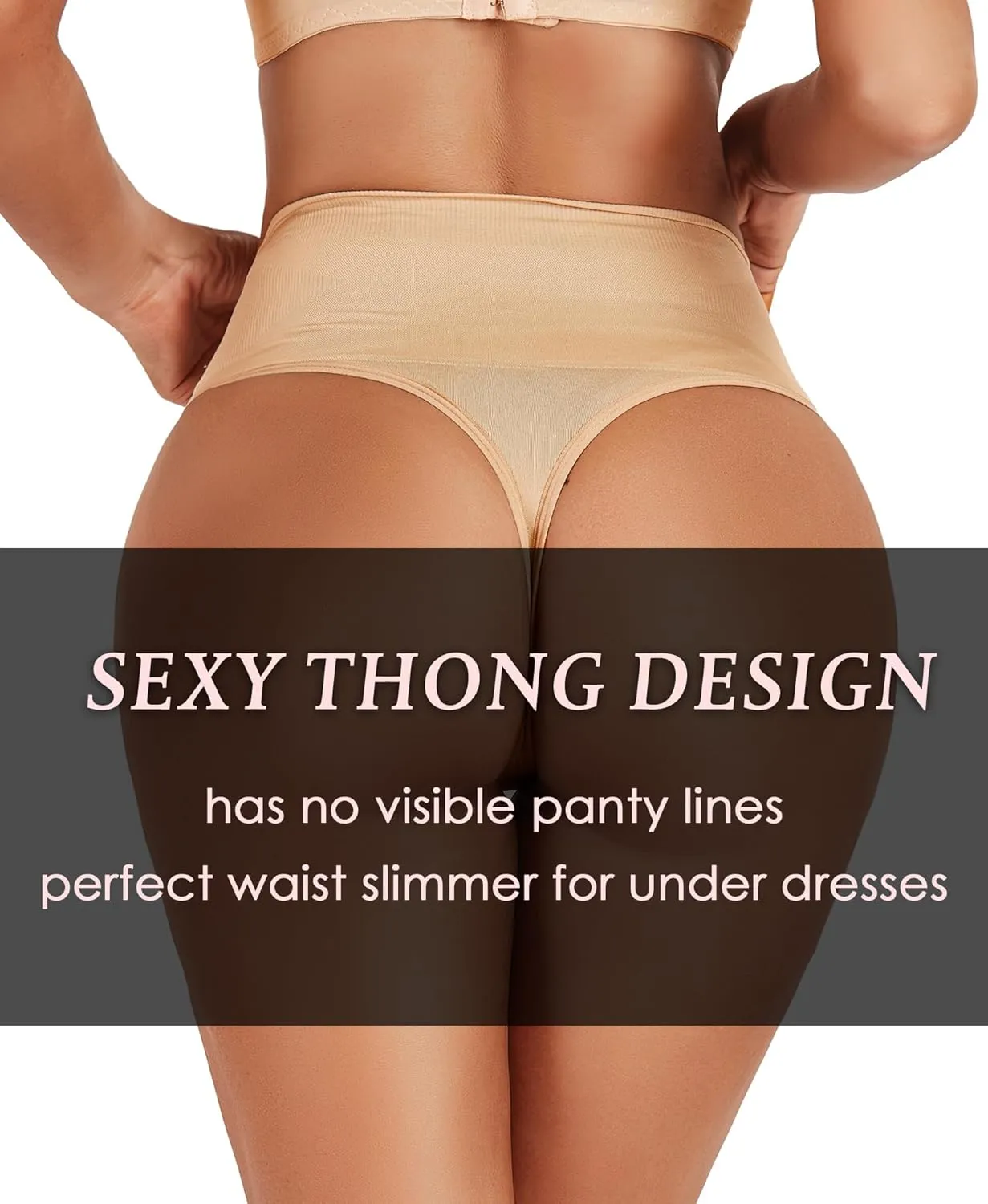 Seamless Thong Shapewear for Women Tummy Control Body Shaper Underwear Girdle High Waist Shaping Panties