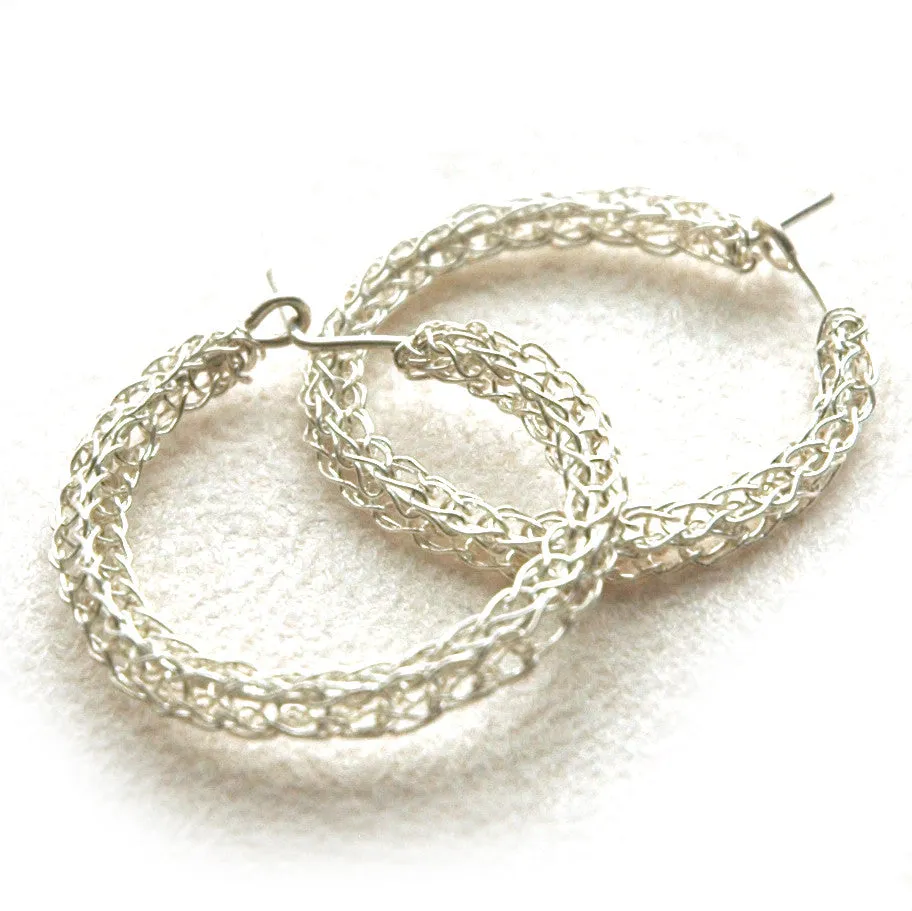 Silver hoop earrings , medium earrings