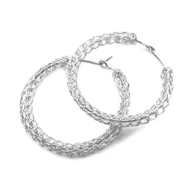 Silver hoop earrings , medium earrings