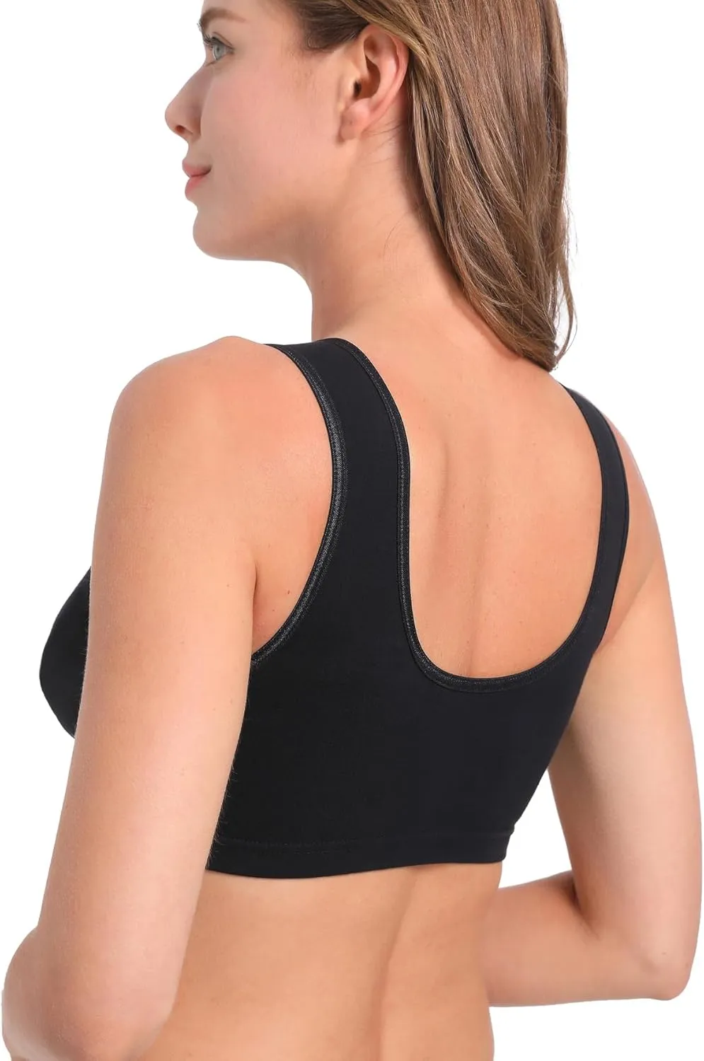 SUIEK 4 Pack Nursing Sleep Bra Maternity Bralette Breastfeeding Comfort Cotton Bras