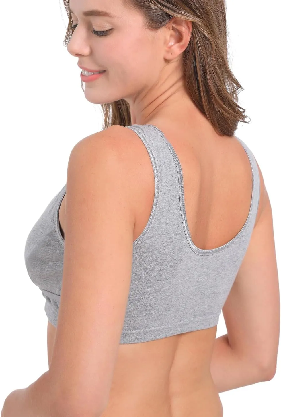 SUIEK 4 Pack Nursing Sleep Bra Maternity Bralette Breastfeeding Comfort Cotton Bras