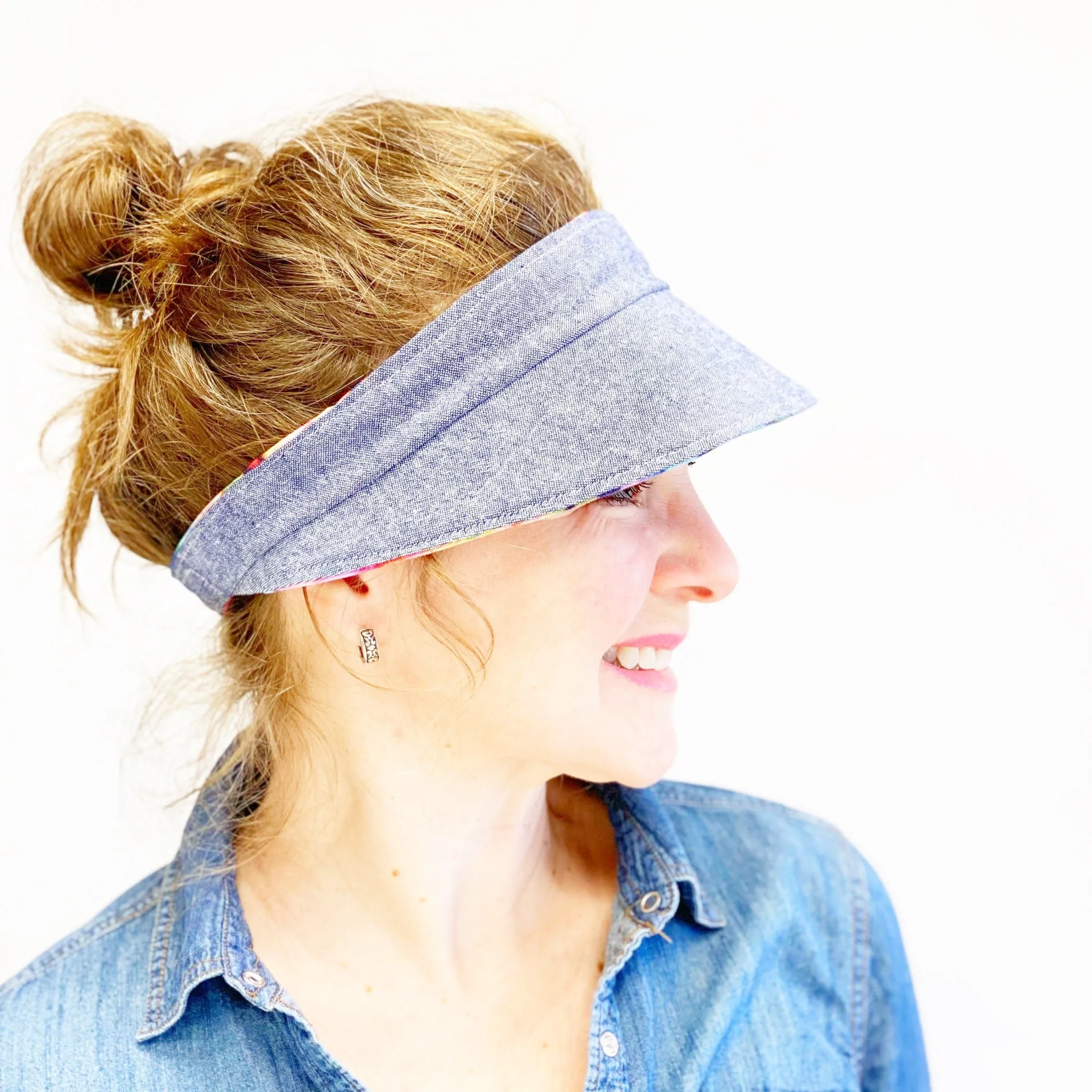 Tie-Dye Women's Summer Visor, Reversible Visor, Large Visor, Color Choices