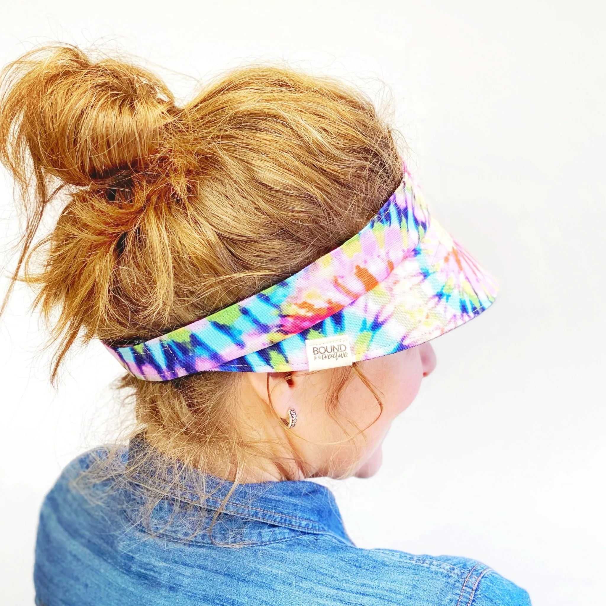 Tie-Dye Women's Summer Visor, Reversible Visor, Large Visor, Color Choices