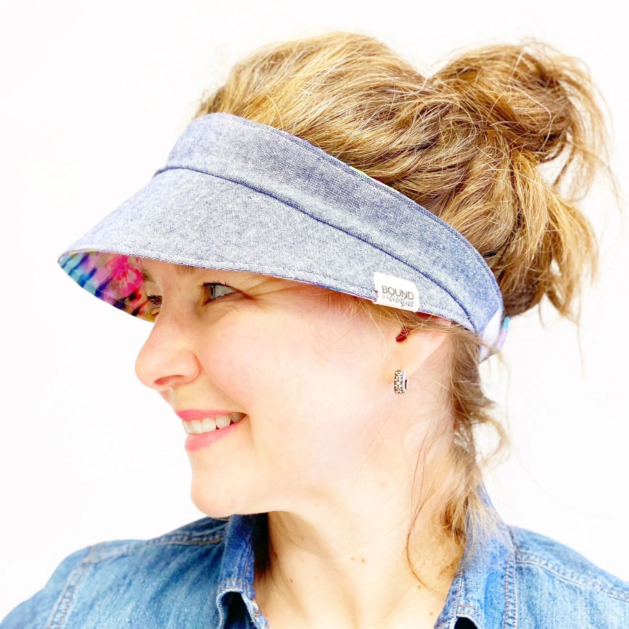 Tie-Dye Women's Summer Visor, Reversible Visor, Large Visor, Color Choices