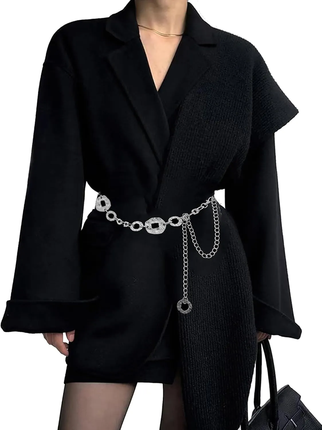 TOPACC Metal Link Chain Belt for Women Waist Chains Chunky Thick Chain Belt for Dresses Jeans