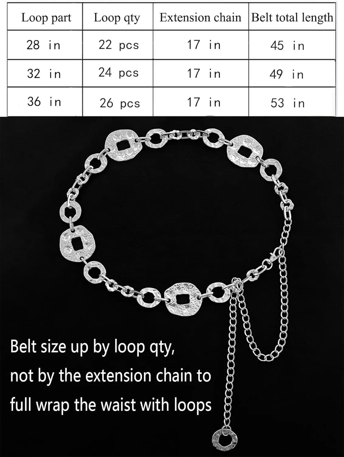 TOPACC Metal Link Chain Belt for Women Waist Chains Chunky Thick Chain Belt for Dresses Jeans