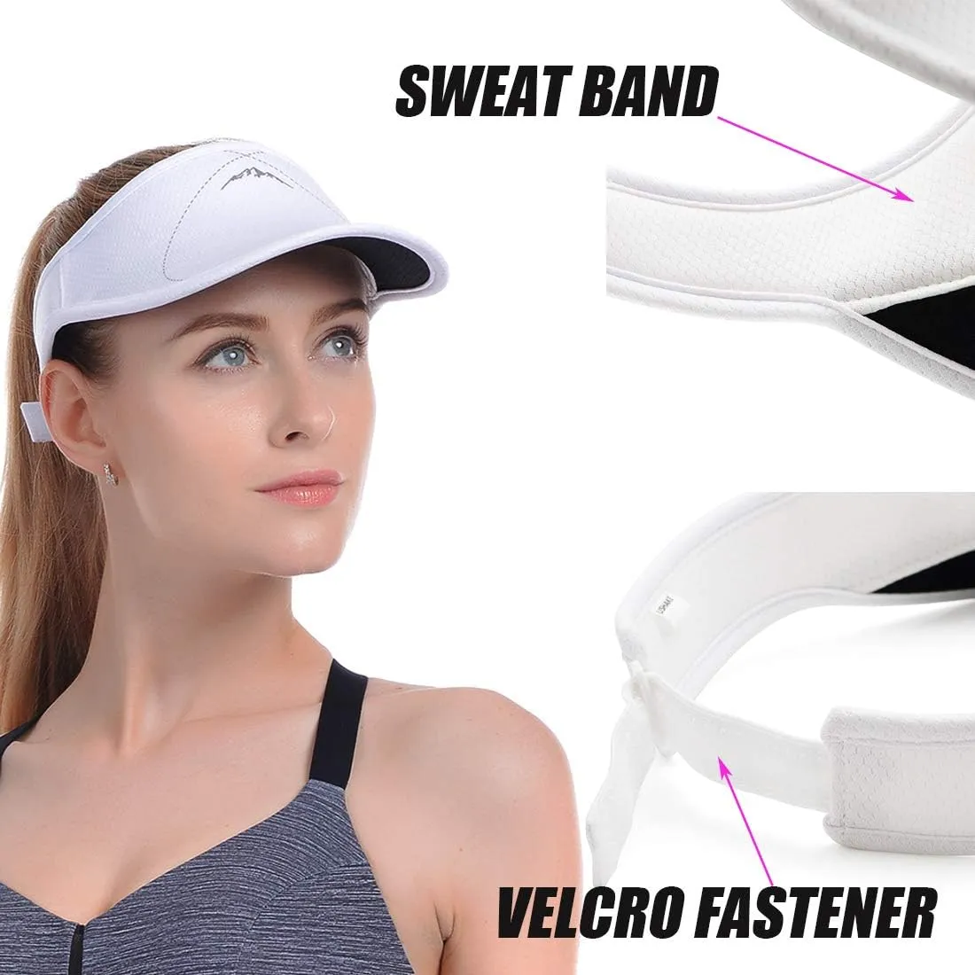 USHAKE Sports Sun Visor for Man or Woman in Golf Running Jogging Tennis Hiking