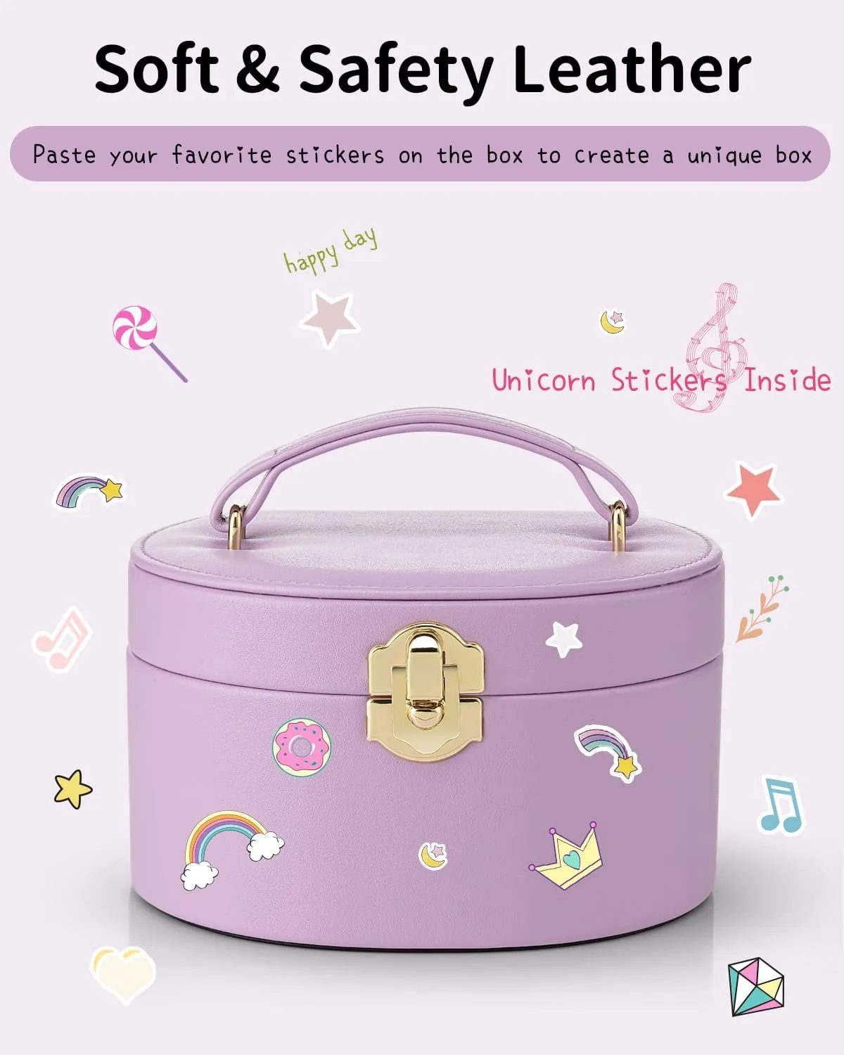 Vlando Bithday Gifts for Girl, Musical Jewelry Box for Girls, Small Kid Music Box with Ballerina for Party Bedroom Decor, Gifts for Girls Kids - Purple