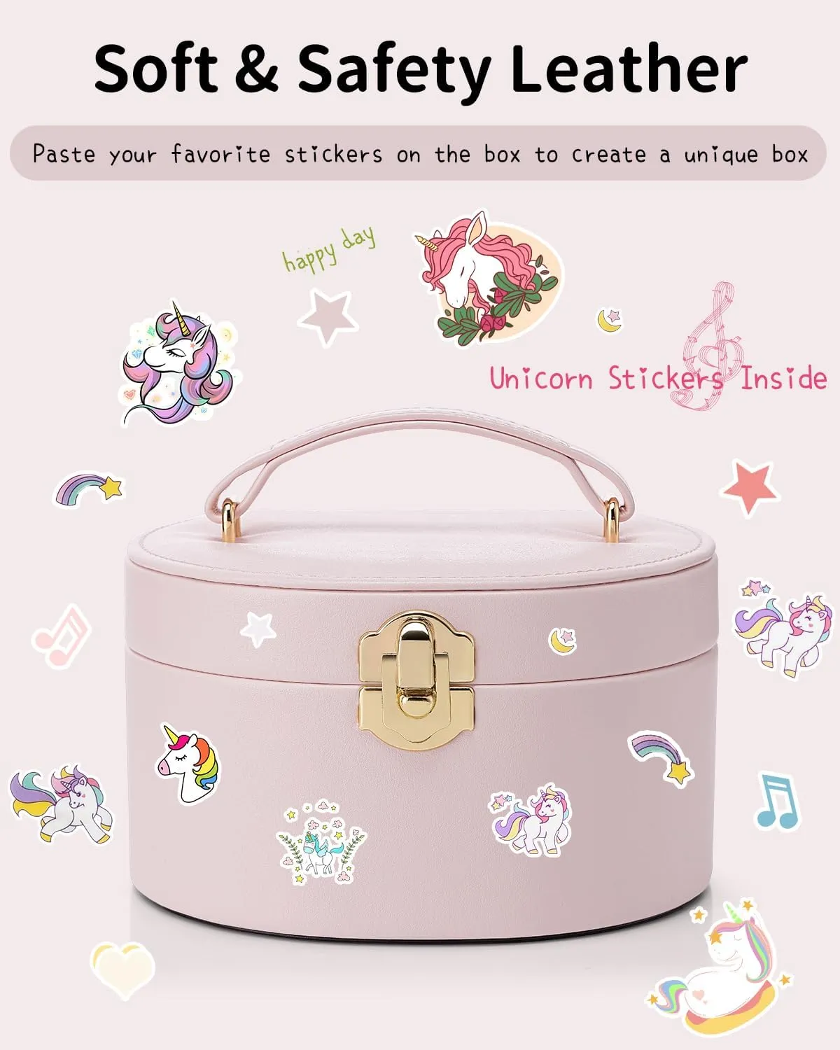 Vlando Musical Jewelry Box for Girls - Birthday for Girls Ages 4 5 6 7 8-12 Year Old - Kid Music Box with Ballerina for Birthday Bedroom Decor - Light Pink