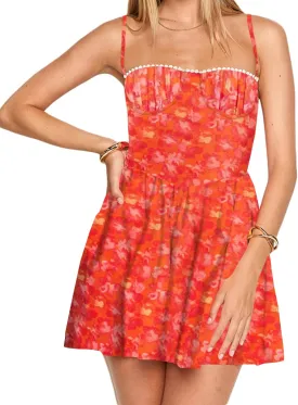 Women Boho Graphic Mini Dress Y2k Floral Spaghetti Strap Backless Short Dresses Flowy Seashell Sleeveless Beach Dress